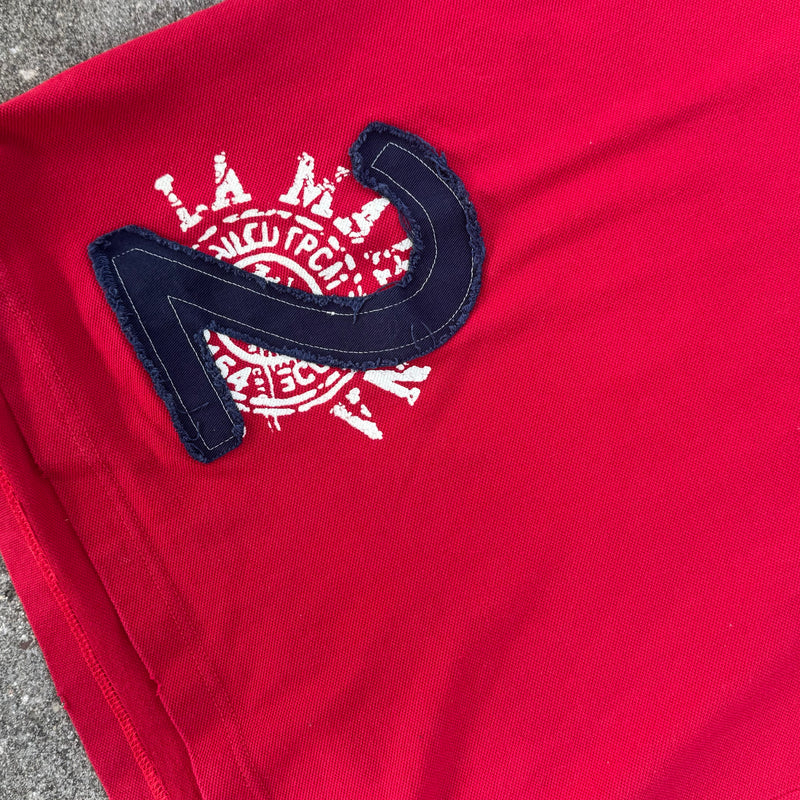 Detailansicht: Sourced limited accessories and clothes La Martina Buenos Aires red vintage poloshirt – Logo, Nähte oder Material