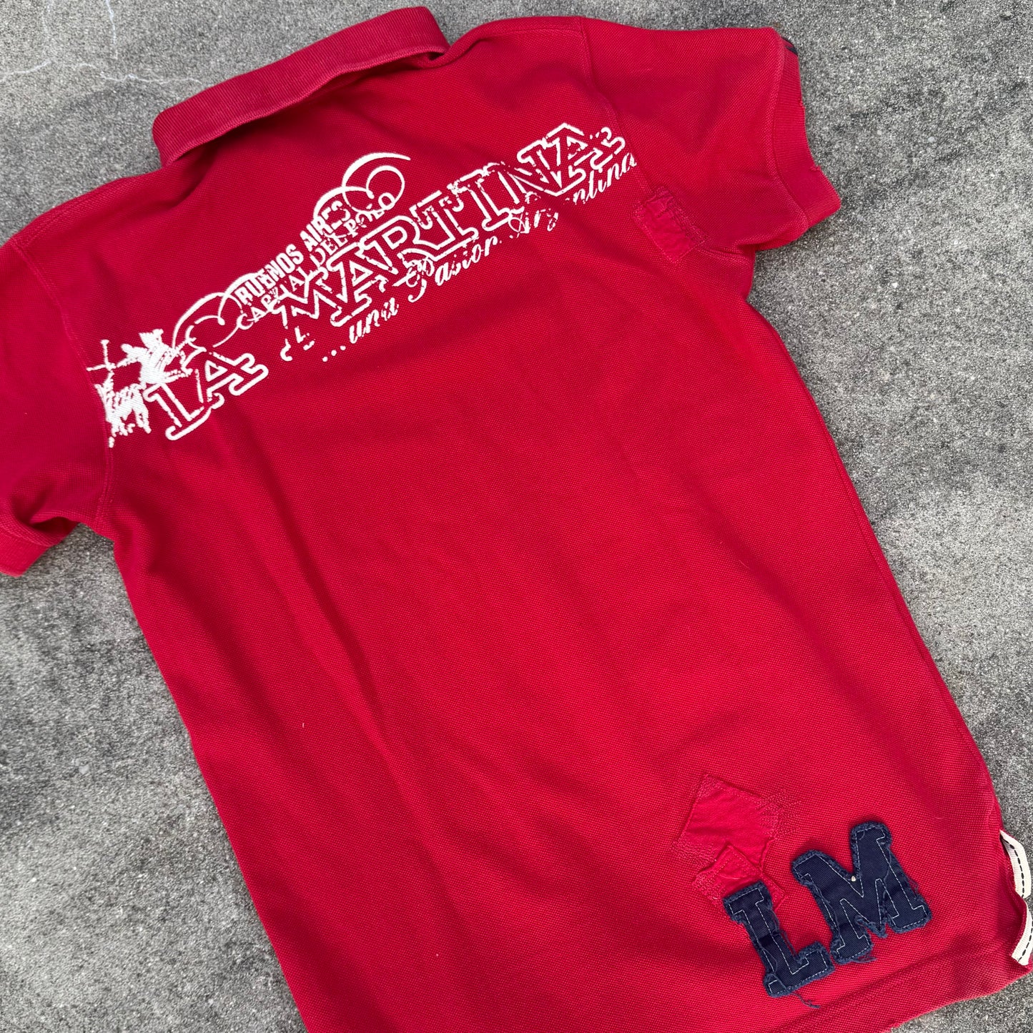La Martina Buenos Aires red vintage poloshirt