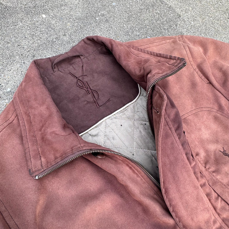 Detailansicht: Sourced limited accessories and clothes Yves Saint Laurent vintage brown jacket – Logo, Nähte oder Material