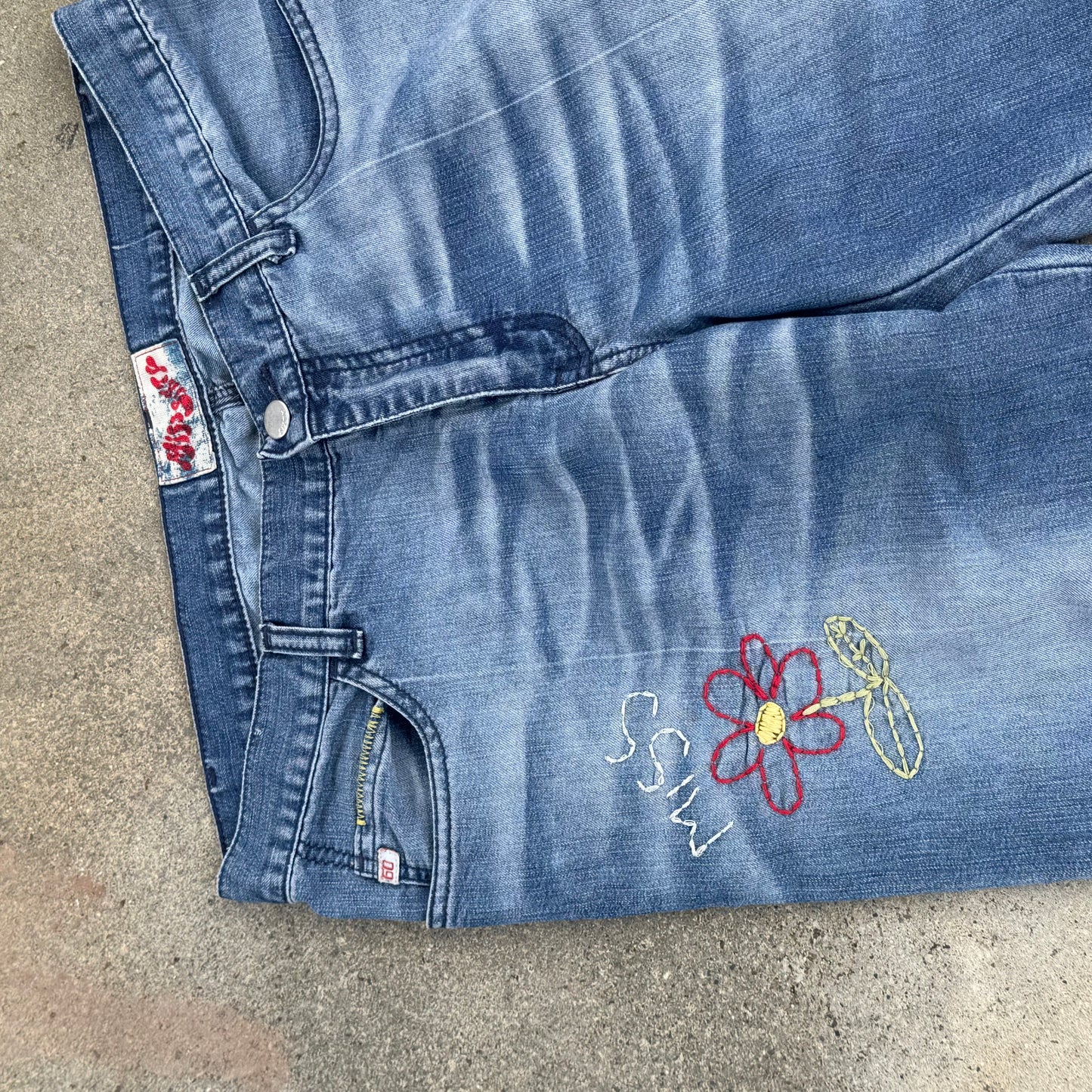 Miss Sixty Kiss floral vintage wide leg jeans