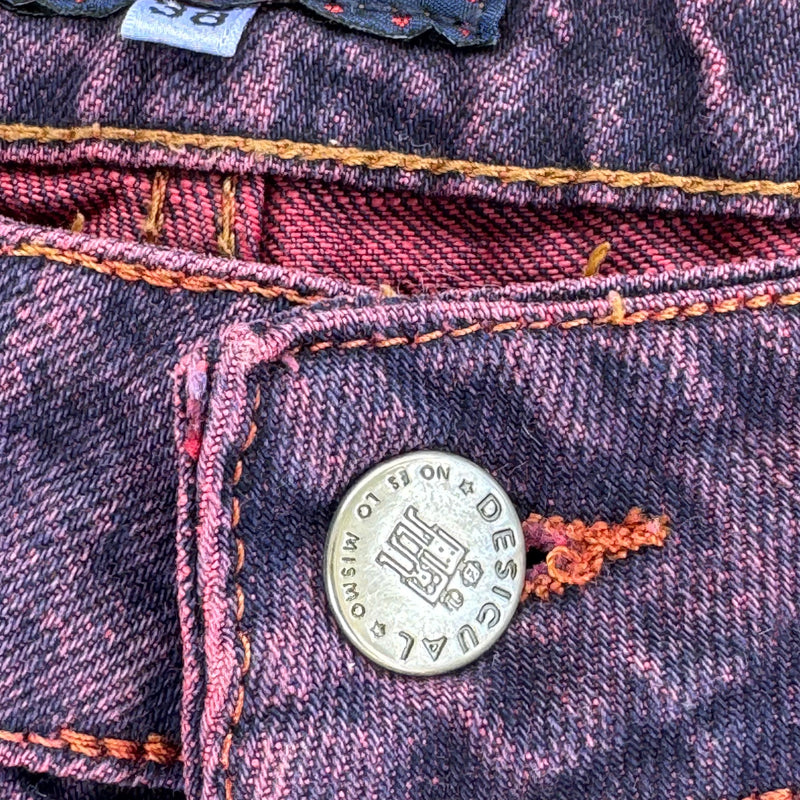 Detailansicht: Sourced limited accessories and clothes Desigual purple y2k wide leg jeans – Logo, Nähte oder Material