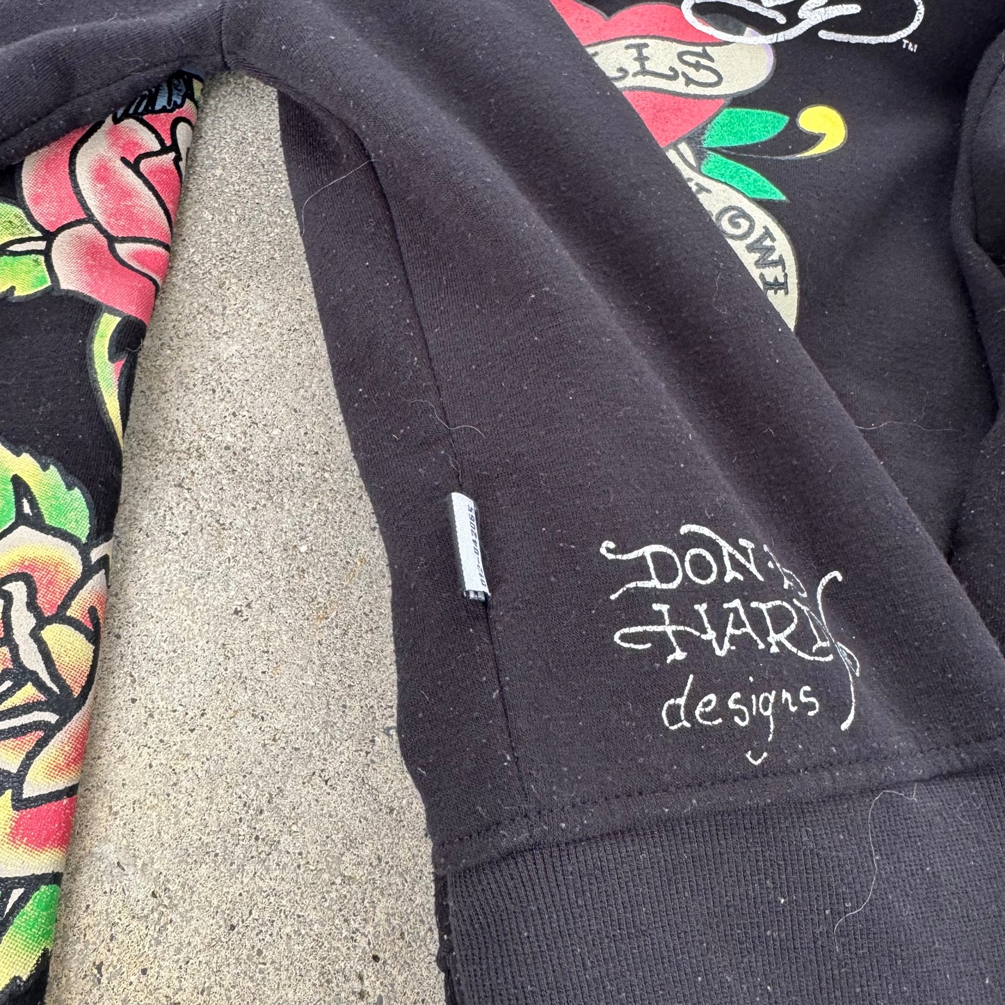 Ed Hardy "love kills slowly" fur zip-hoodie