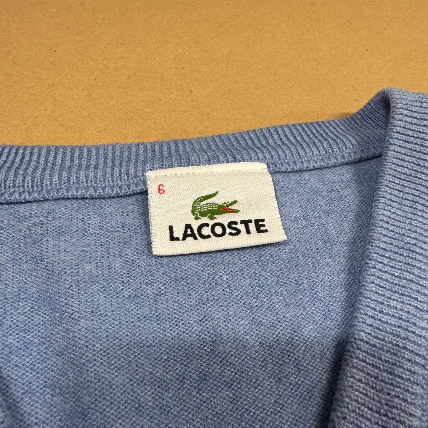 Lacoste baby blue v-neck wool sweatshirt