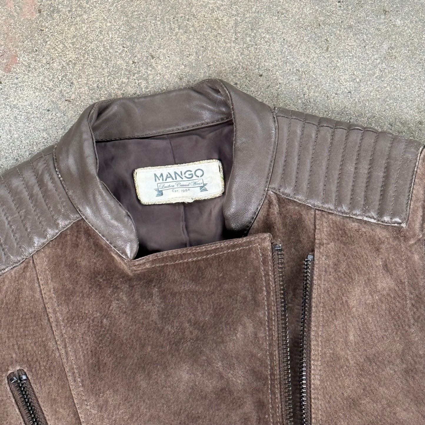 Mango Argentina brown leather jacket