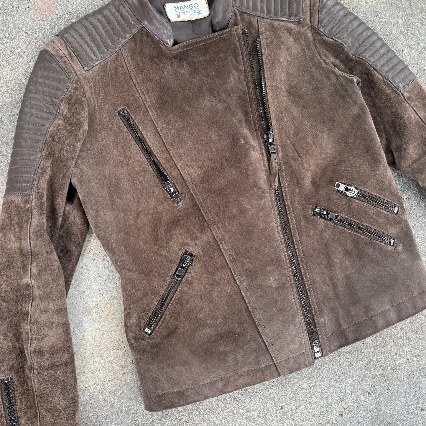 Mango Argentina brown leather jacket