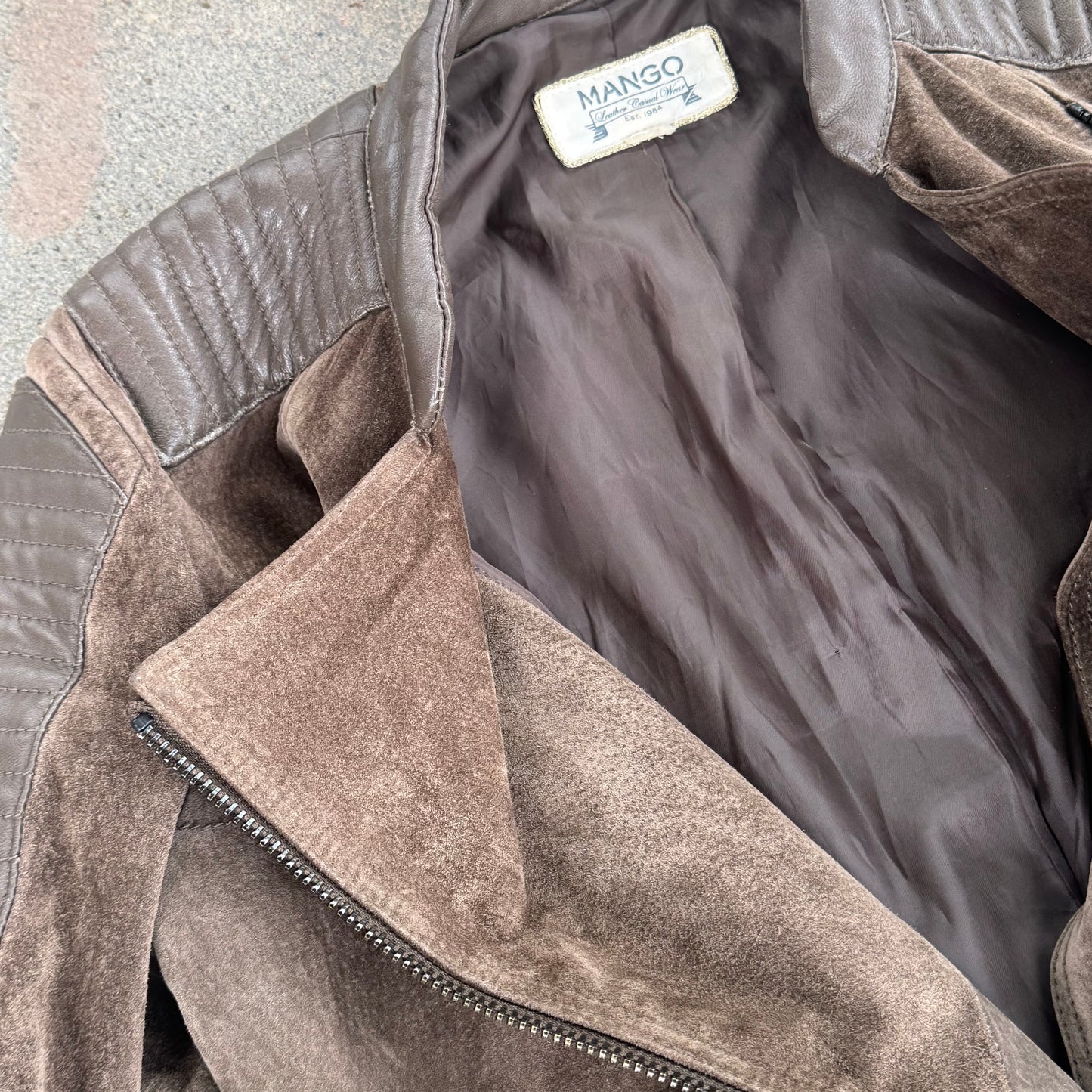 Mango Argentina brown leather jacket
