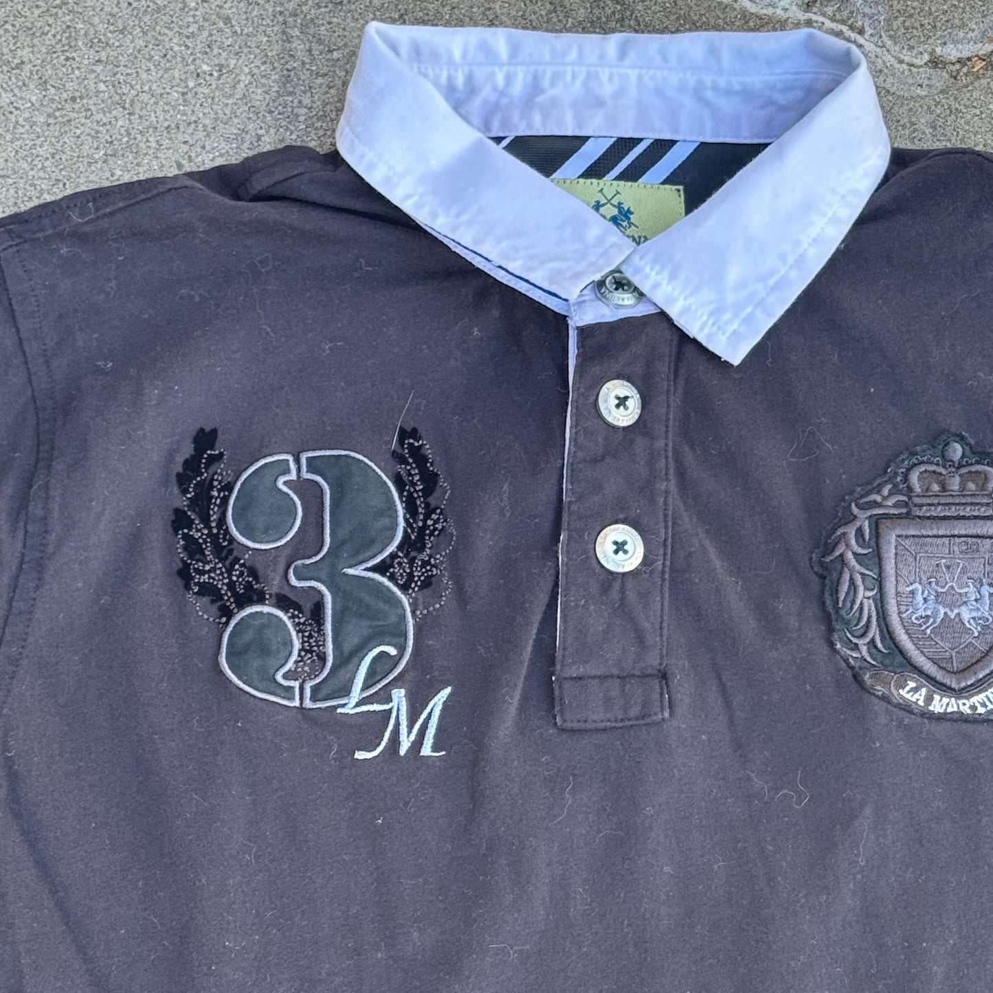 La Martina black vintage poloshirt