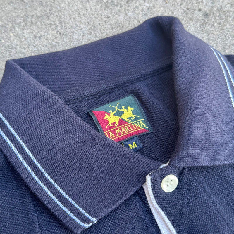 Detailansicht: Sourced limited accessories and clothes La Martina Medow Brick USA poloshirt – Logo, Nähte oder Material