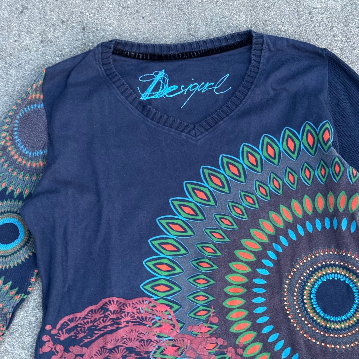 Desigual vintage circles longsleeve shirt