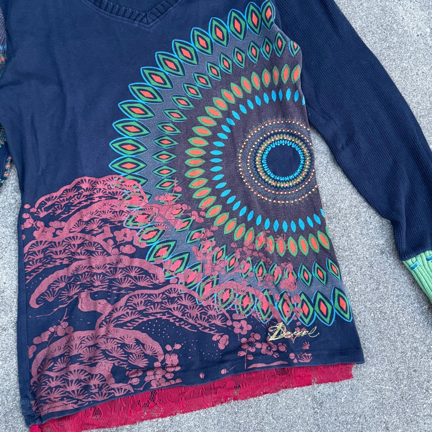Desigual vintage circles longsleeve shirt