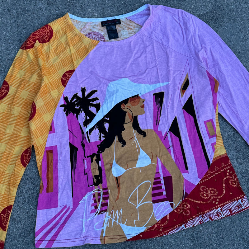Detailansicht: Sourced limited accessories and clothes Custo Barcelona y2k summer longsleeve – Logo, Nähte oder Material