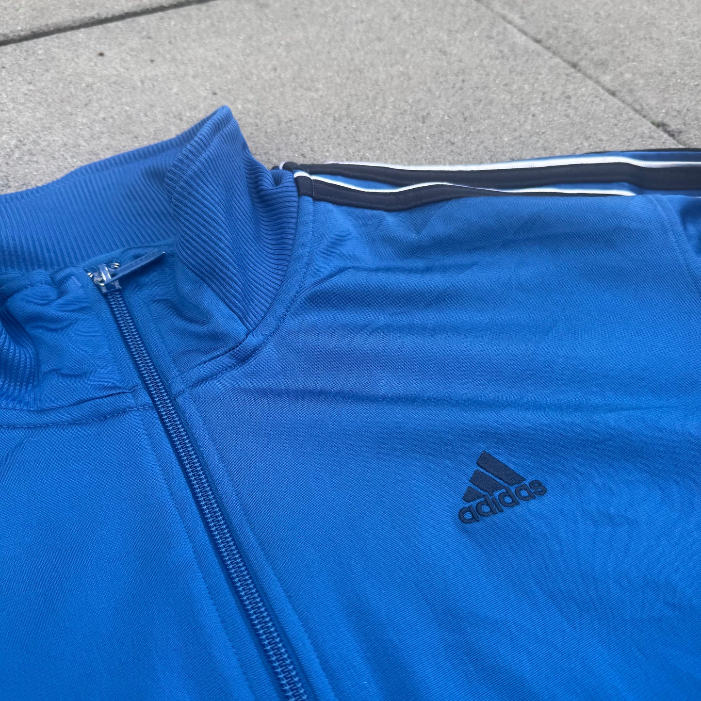 Adidas vintage blue oversized track jacket