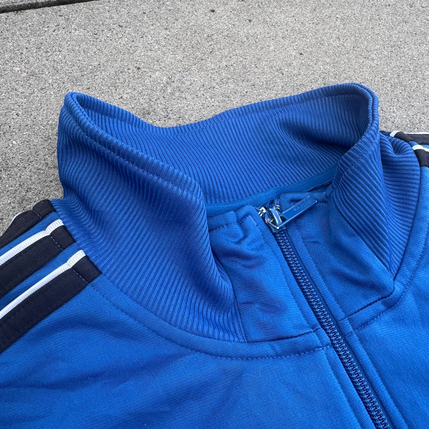 Adidas vintage blue oversized track jacket