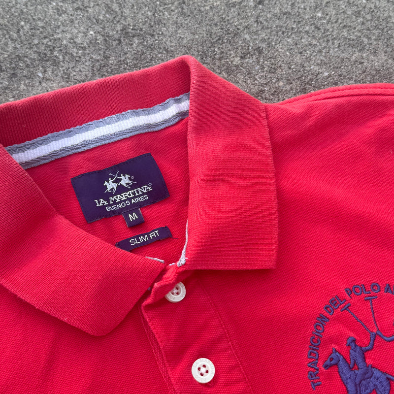 Detailansicht: Sourced limited accessories and clothes La Martina International vintage poloshirt – Logo, Nähte oder Material