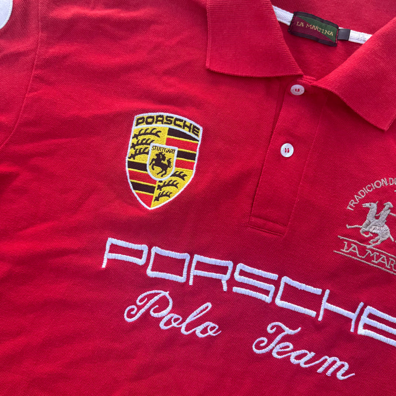 Detailansicht: Sourced limited accessories and clothes La Martina Porsche 2014 streetwear polo – Logo, Nähte oder Material