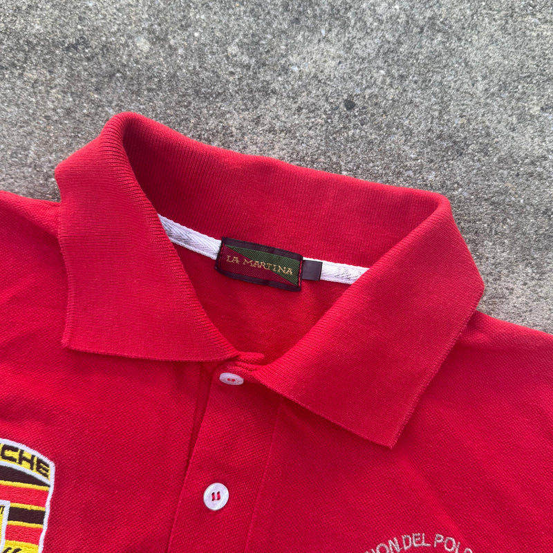 Detailansicht: Sourced limited accessories and clothes La Martina Porsche 2014 streetwear polo – Logo, Nähte oder Material
