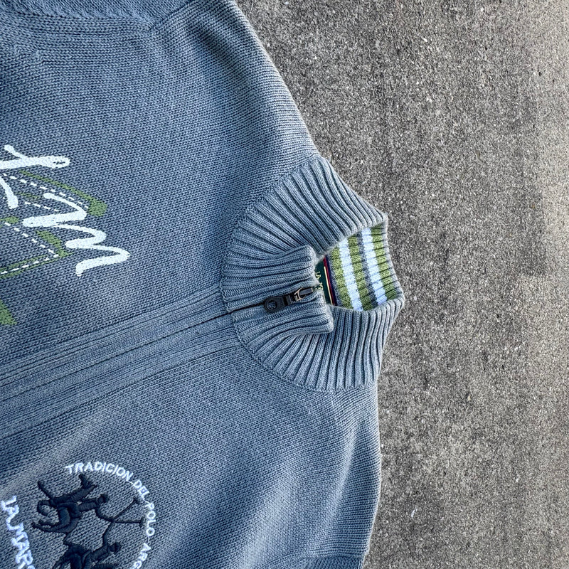 Detailansicht: Sourced limited accessories and clothes La Martina Argentina vintage knitted jacket – Logo, Nähte oder Material