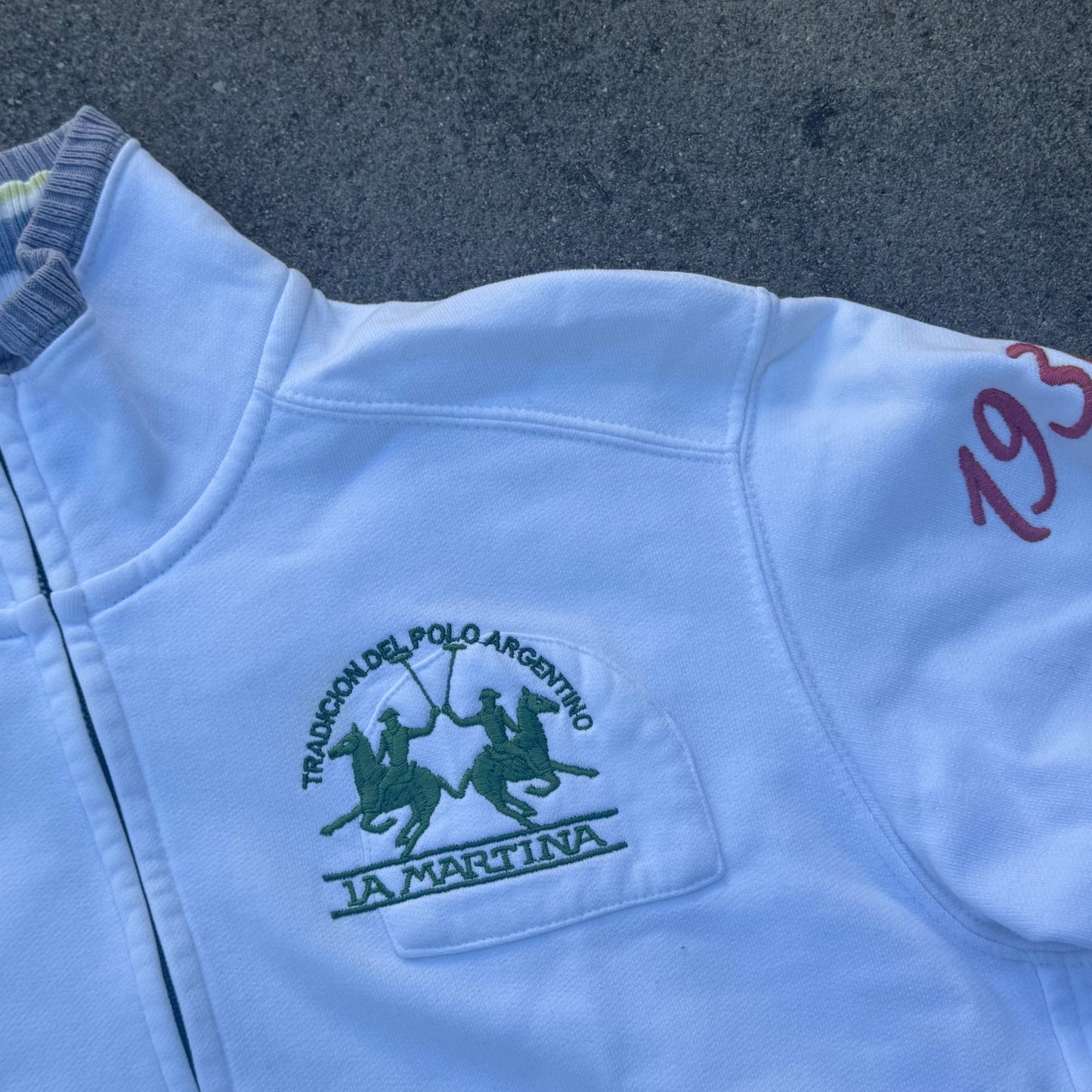 La Martina Argentina white zip-jacket