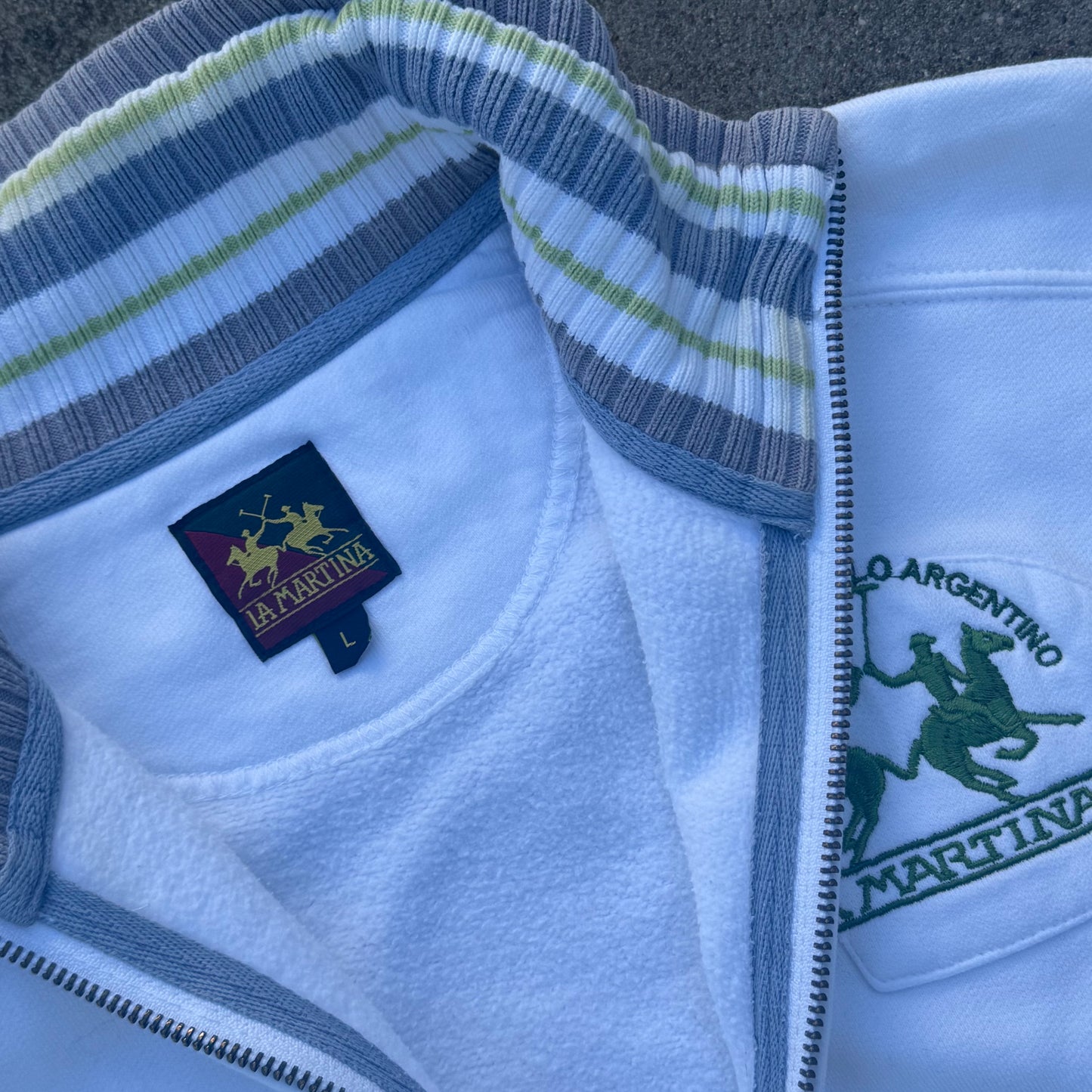 La Martina Argentina white zip-jacket