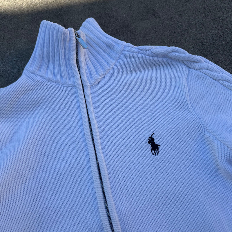 Detailansicht: Sourced limited accessories and clothes Ralph Lauren Sport vintage knitted cardigan – Logo, Nähte oder Material