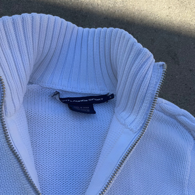 Detailansicht: Sourced limited accessories and clothes Ralph Lauren Sport vintage knitted cardigan – Logo, Nähte oder Material