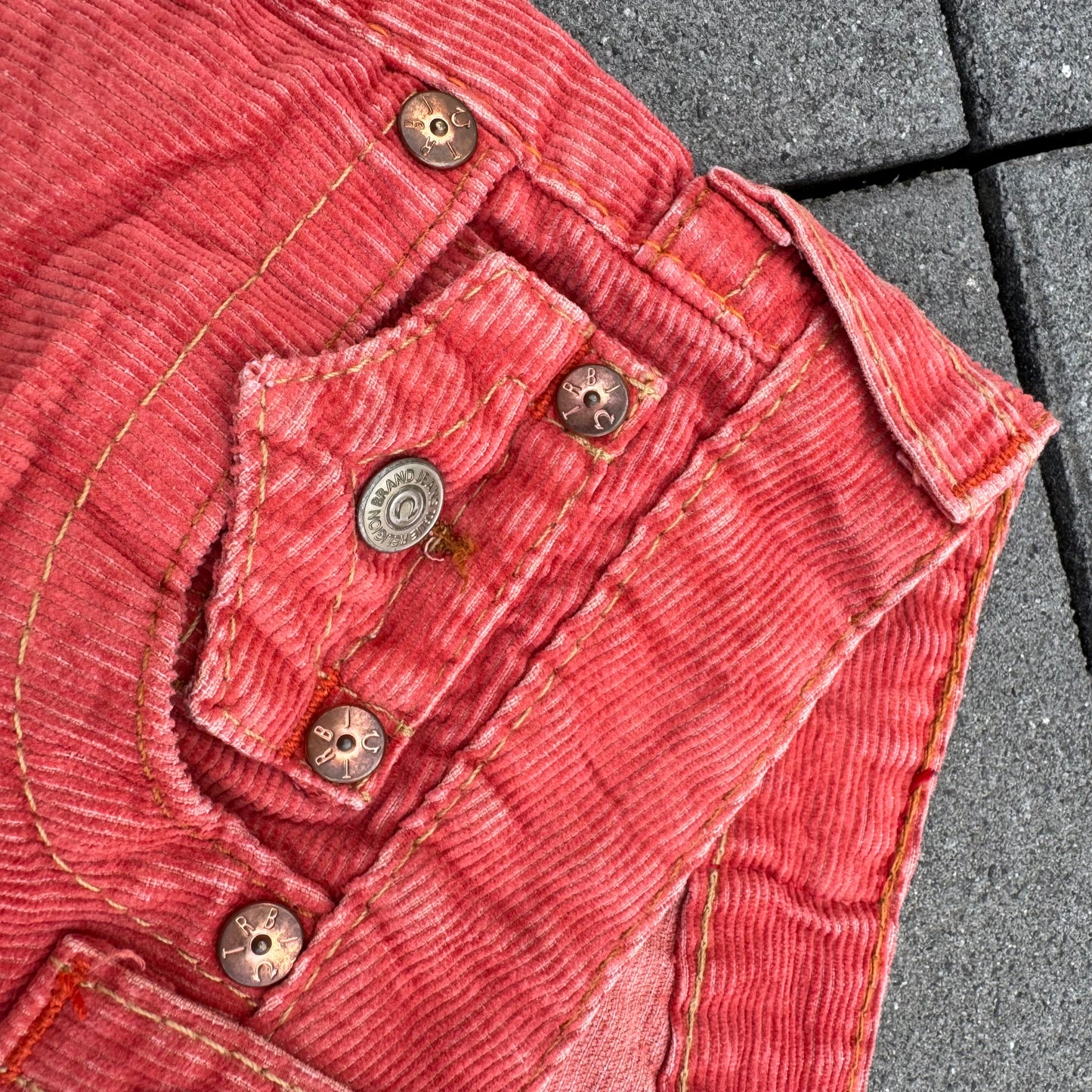 True Religion Y2K orange wide leg pants
