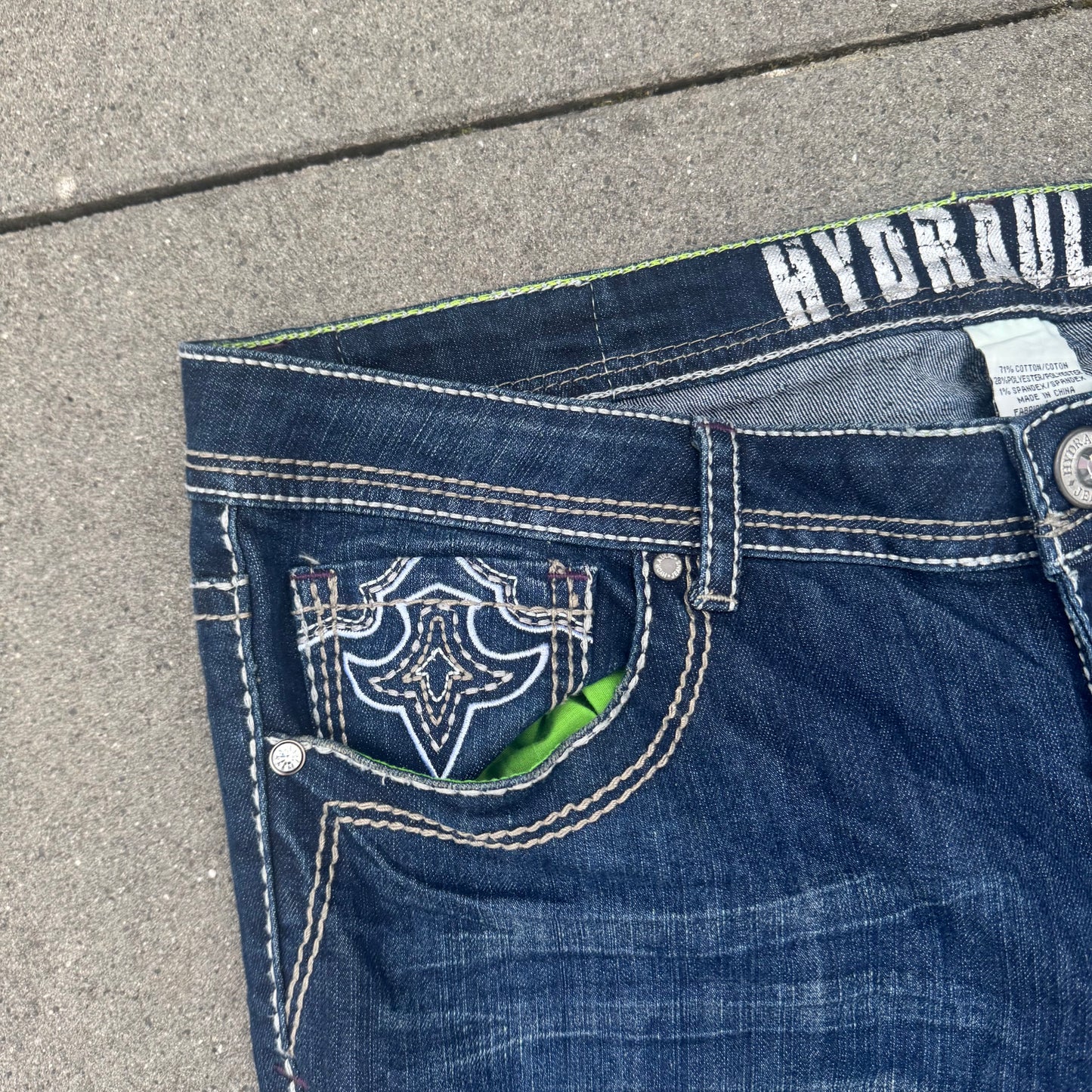 Hydraulic slim boot y2k embroidered jeans