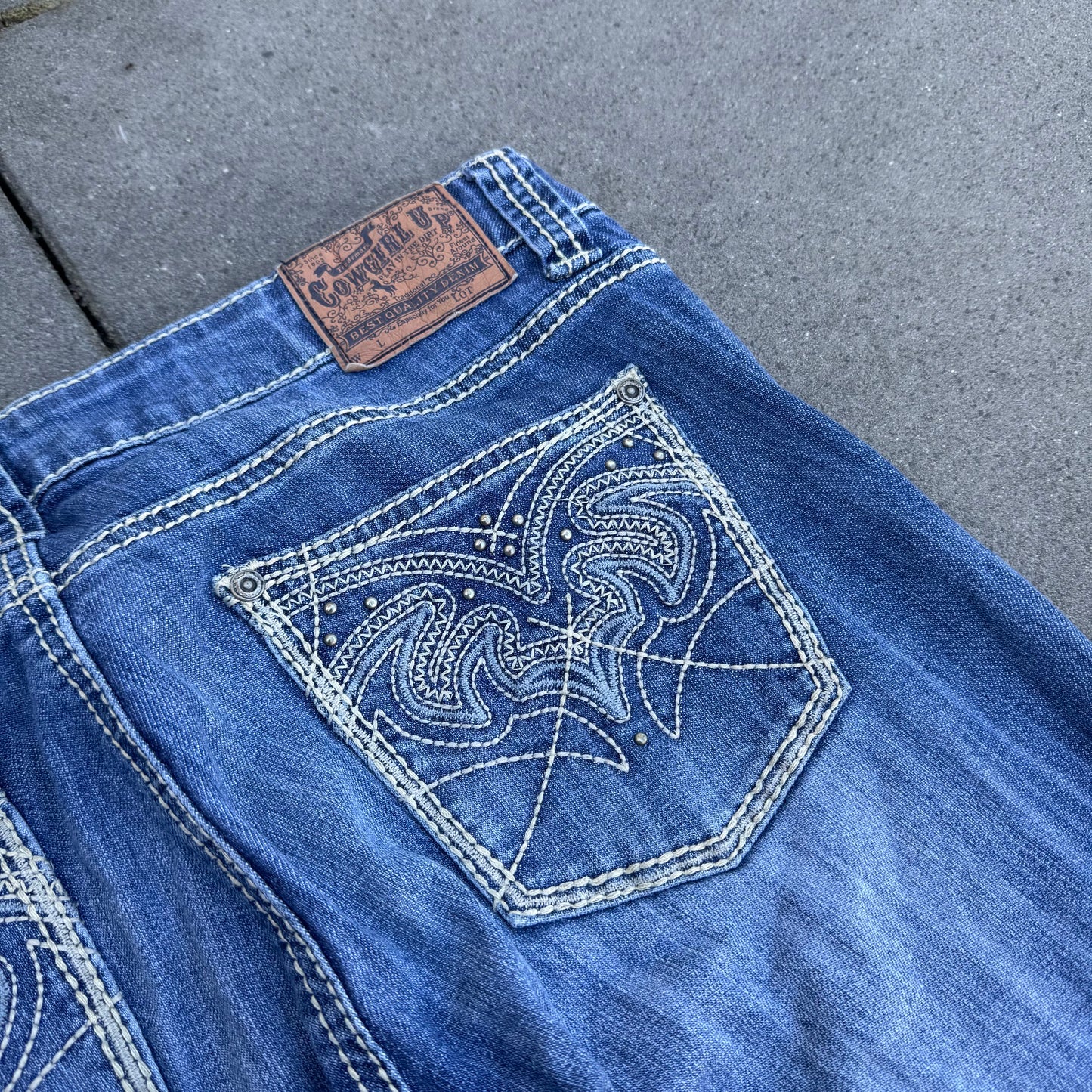 Cowgirl Up y2k wide leg vintage jeans