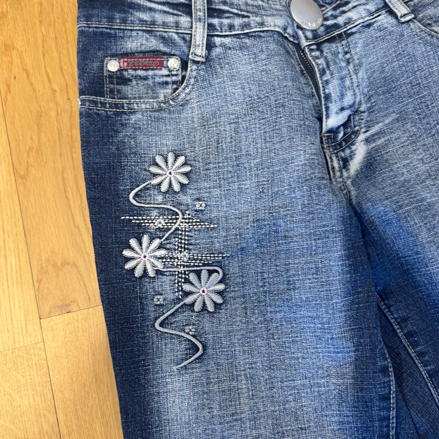 Fapong y2k floral spring bootcut jeans