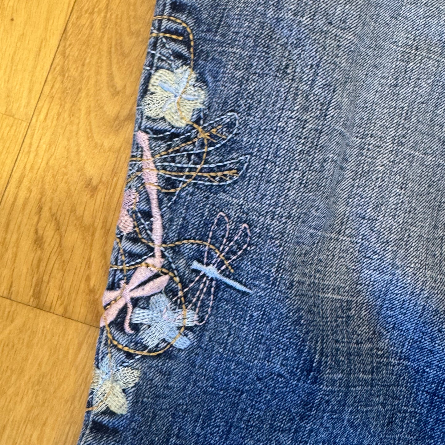 G Cause y2k bootcut floral denim jeans