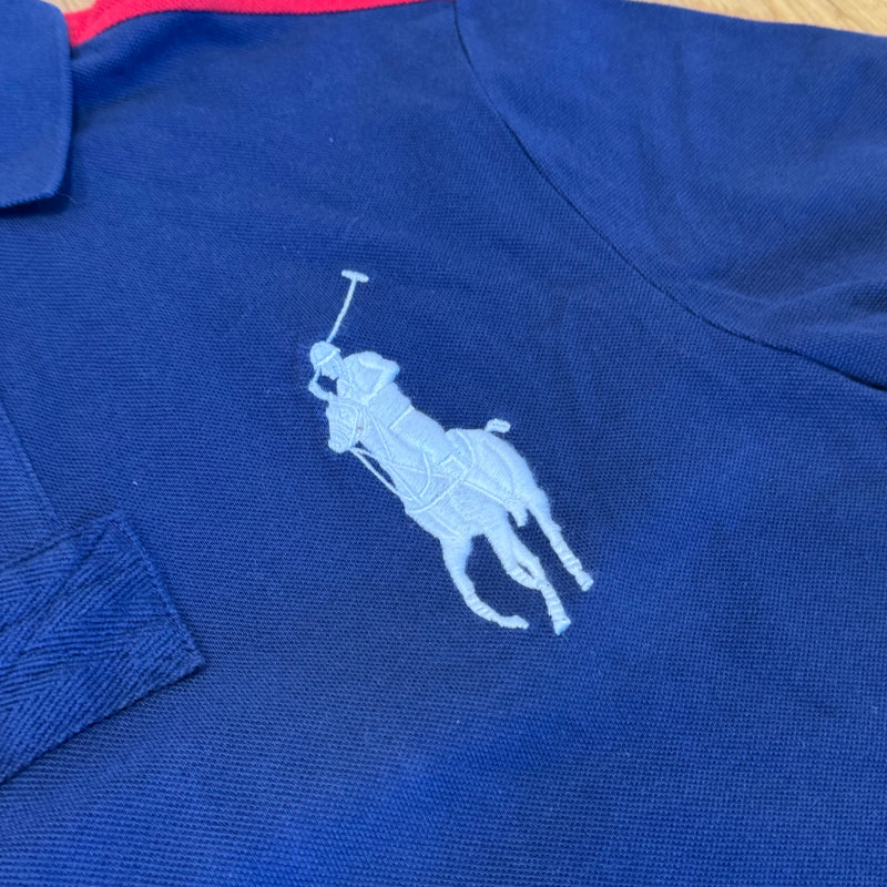 Detailansicht: Sourced limited accessories and clothes Polo Ralph Lauren blue Mercer poloshirt – Logo, Nähte oder Material