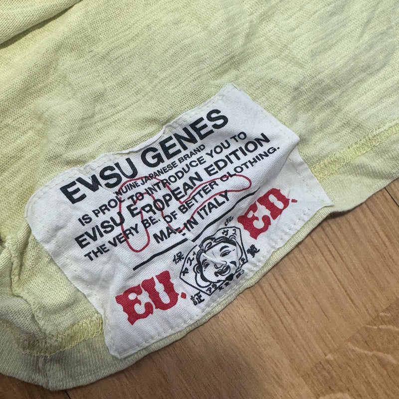 Detailansicht: Sourced limited accessories and clothes Evisu Genes Japan surfers vintage t-shirt – Logo, Nähte oder Material