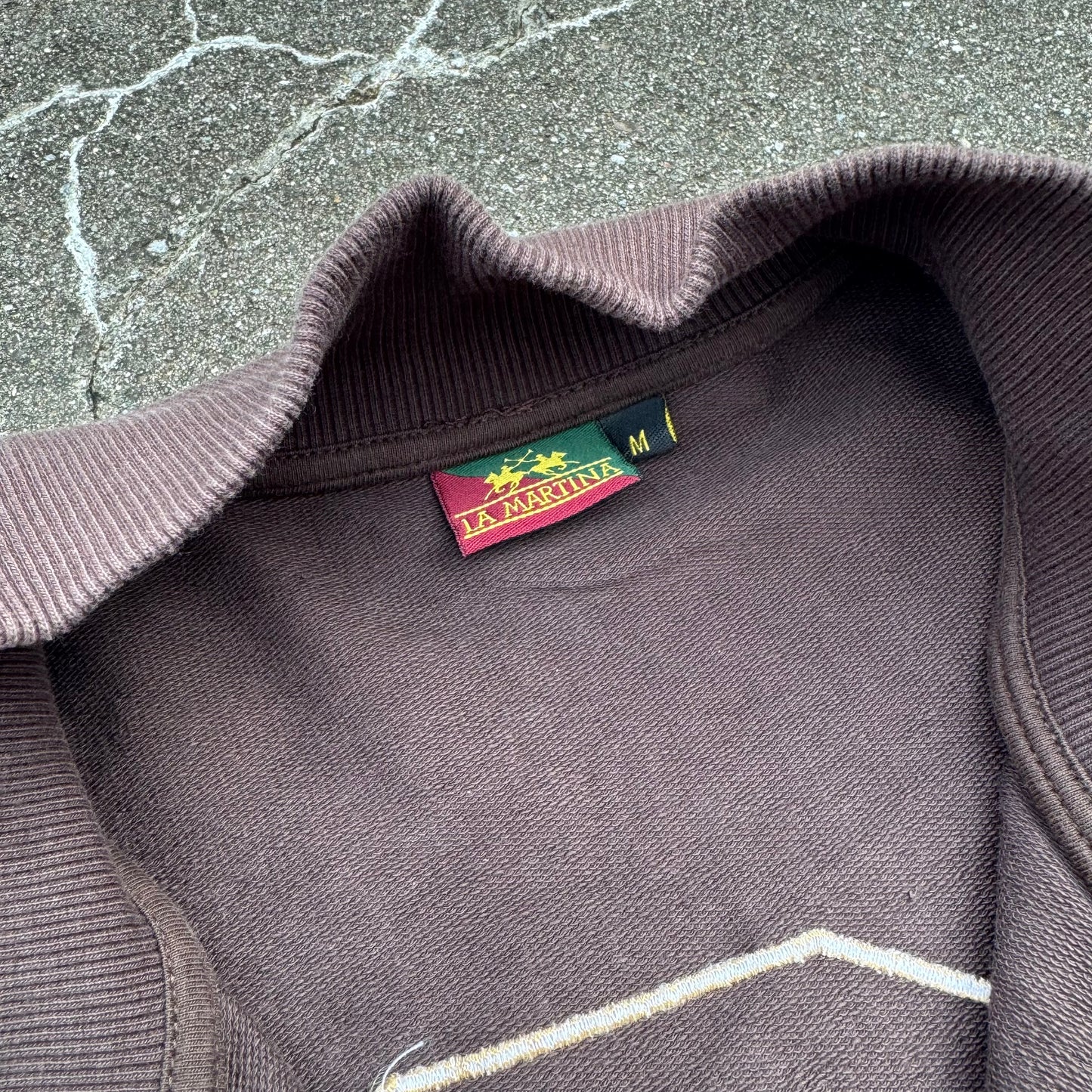 La Martina Argentina brown vintage zip-up