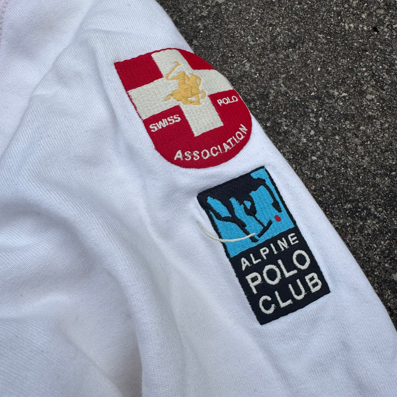 Detailansicht: Sourced limited accessories and clothes Hackett London Klosters Polo Switzerland zip-up – Logo, Nähte oder Material