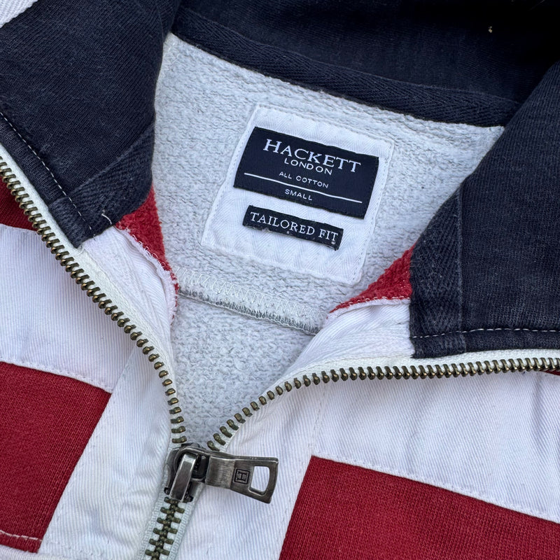 Detailansicht: Sourced limited accessories and clothes Hackett London Klosters Polo Switzerland zip-up – Logo, Nähte oder Material