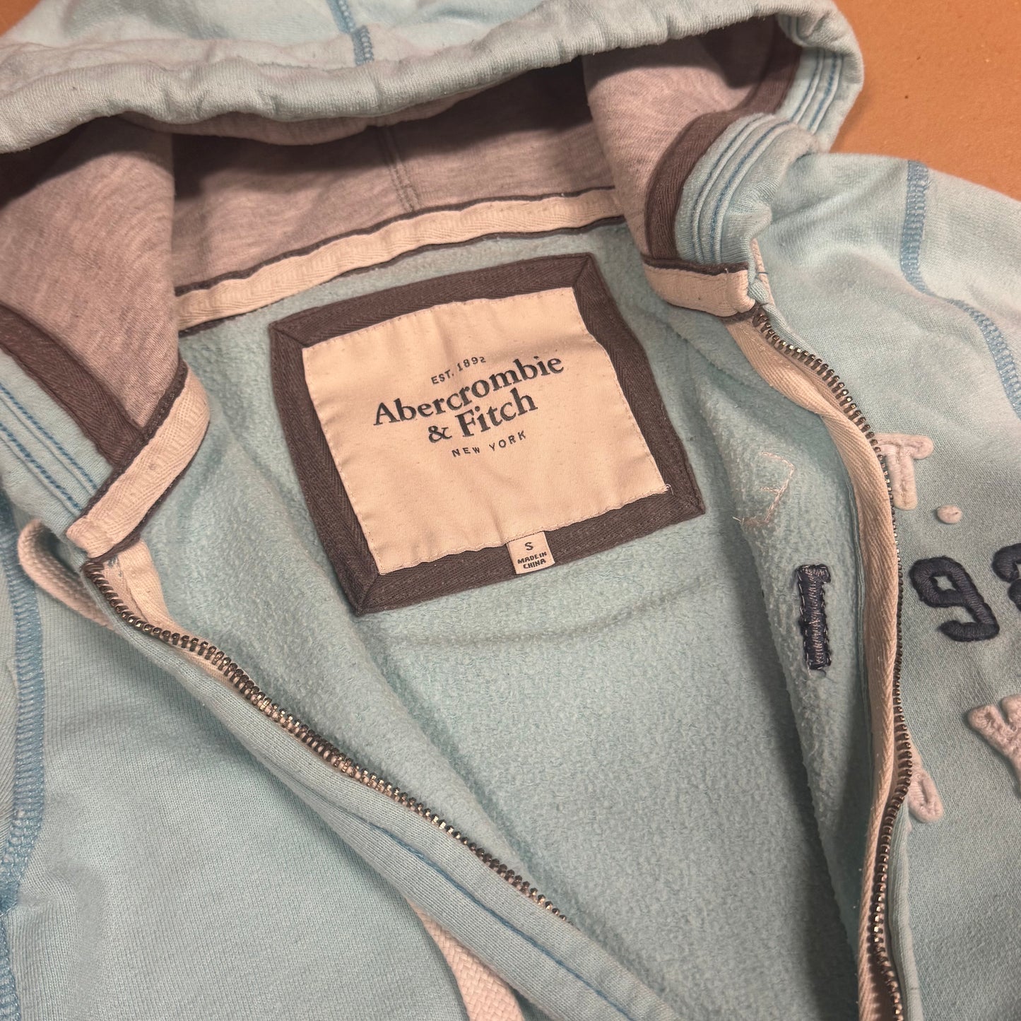 Abercrombie & Fitch turquoise zip-hoodie