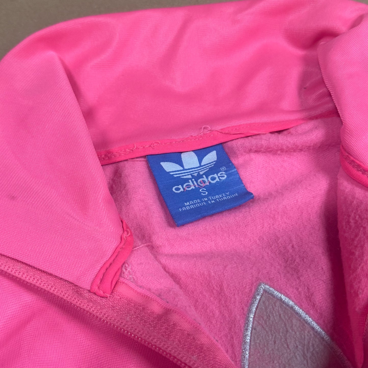 Adidas shiny pink Firebird retro track jacket