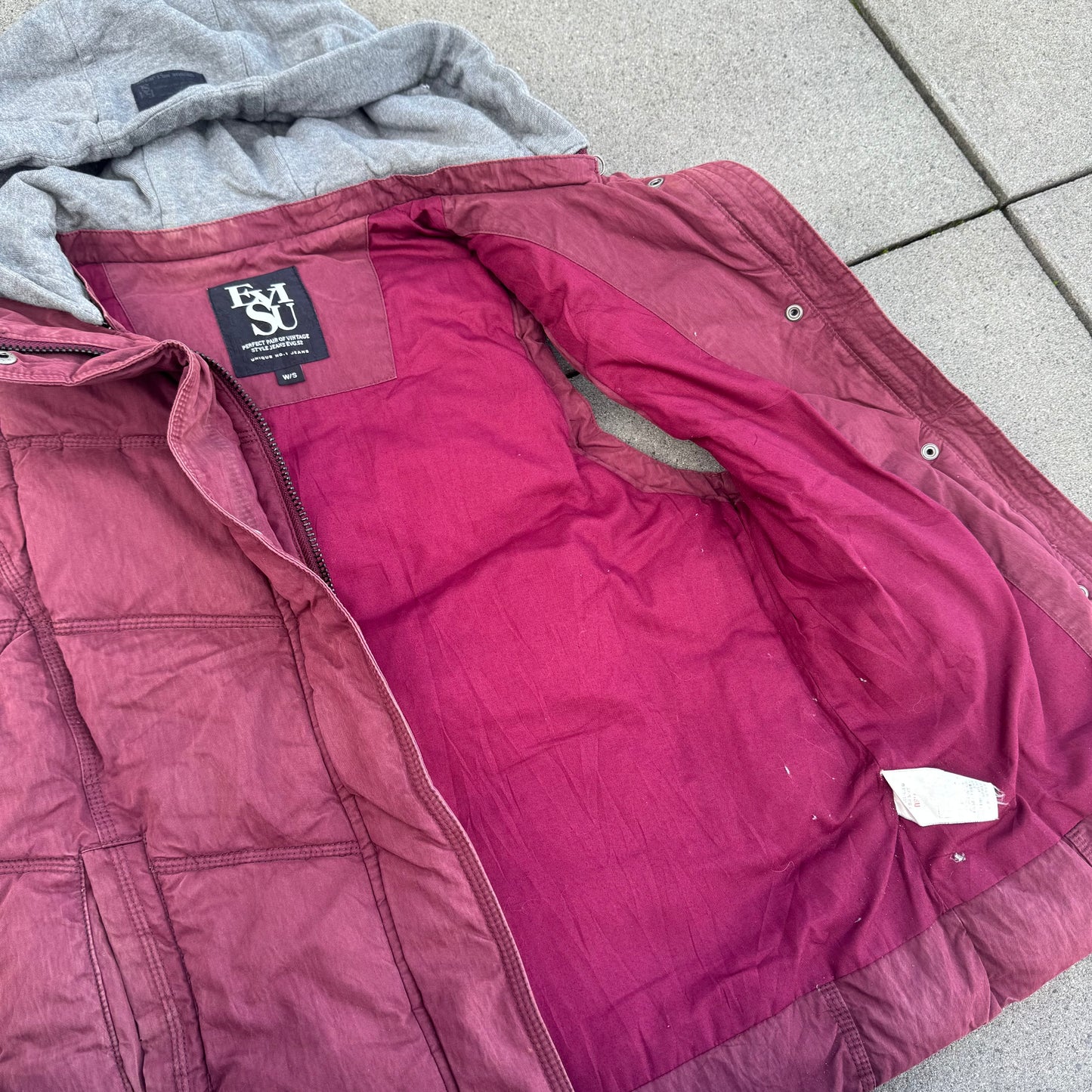 Evisu vintage burgundy winter vest