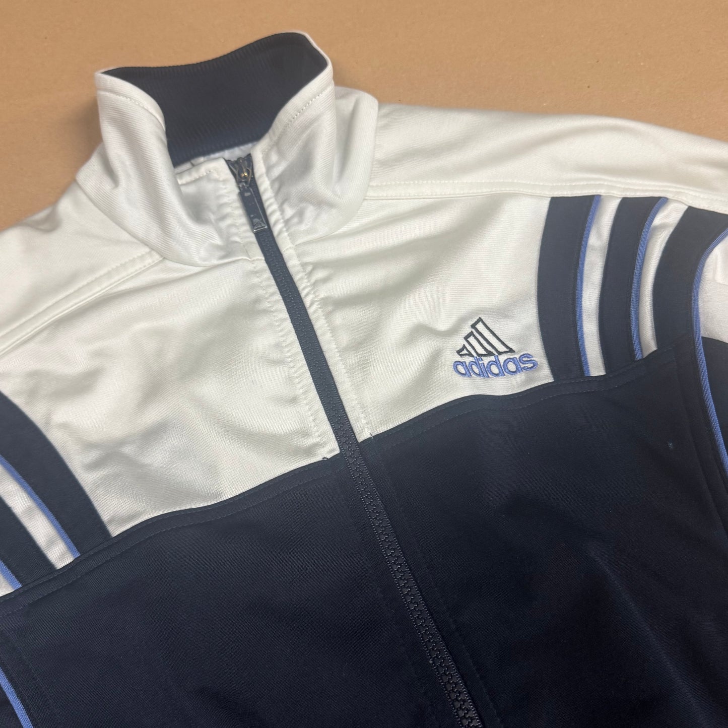 Adidas white vintage 80s track jacket