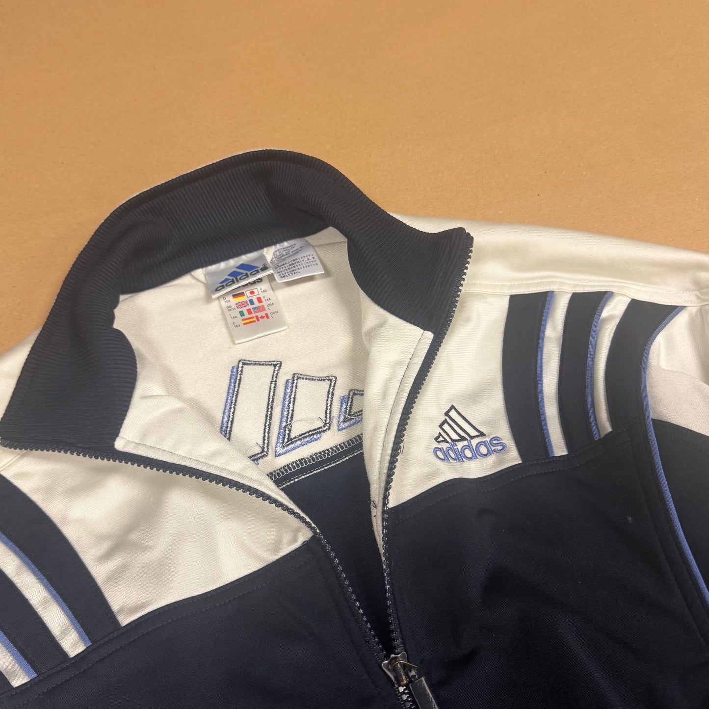 Adidas white vintage 80s track jacket