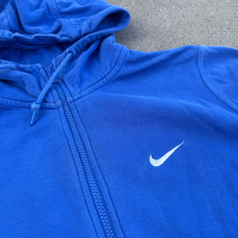 Detailansicht: Sourced limited accessories and clothes Nike vintage blue zip-up hoodie – Logo, Nähte oder Material