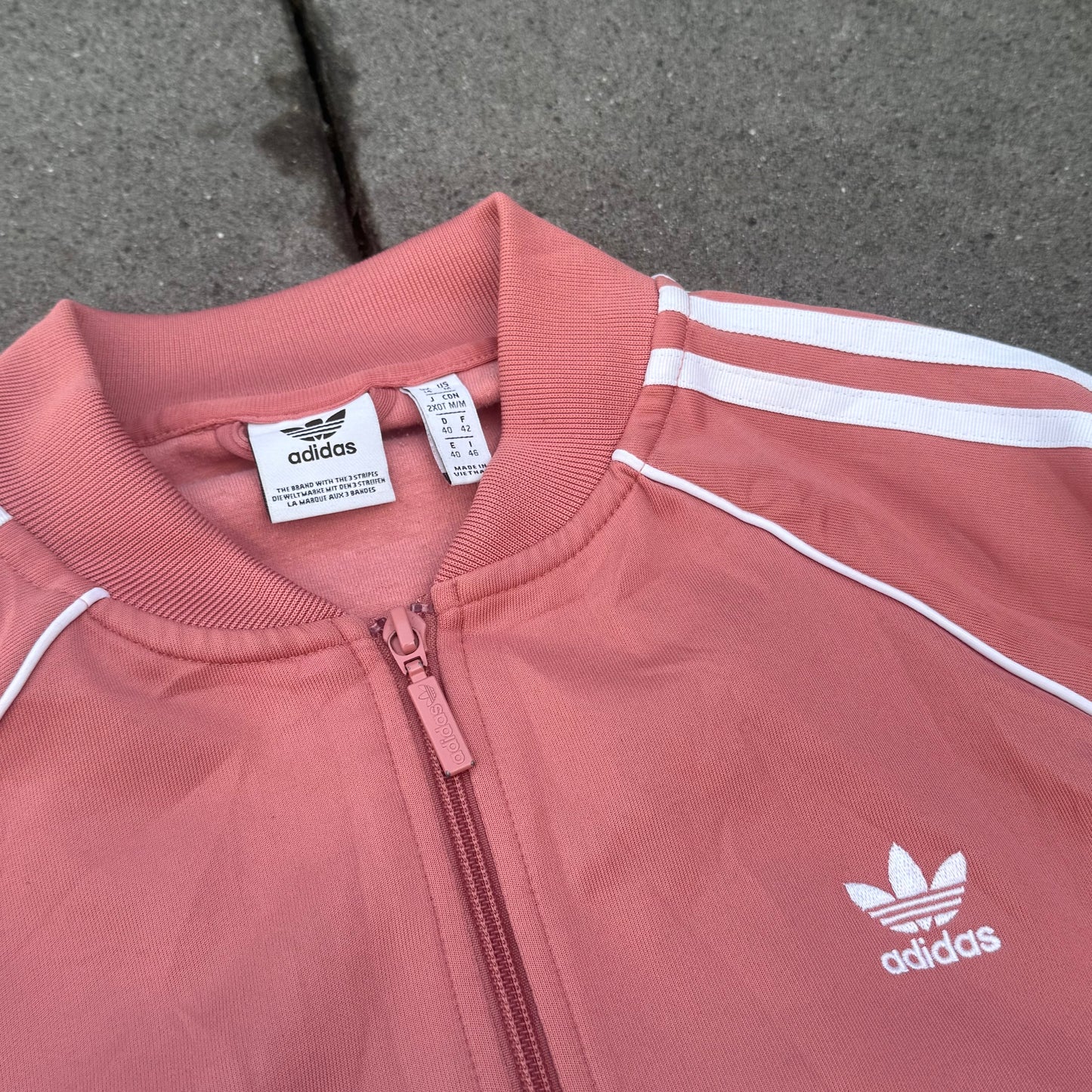 Adidas pink retro track jacket