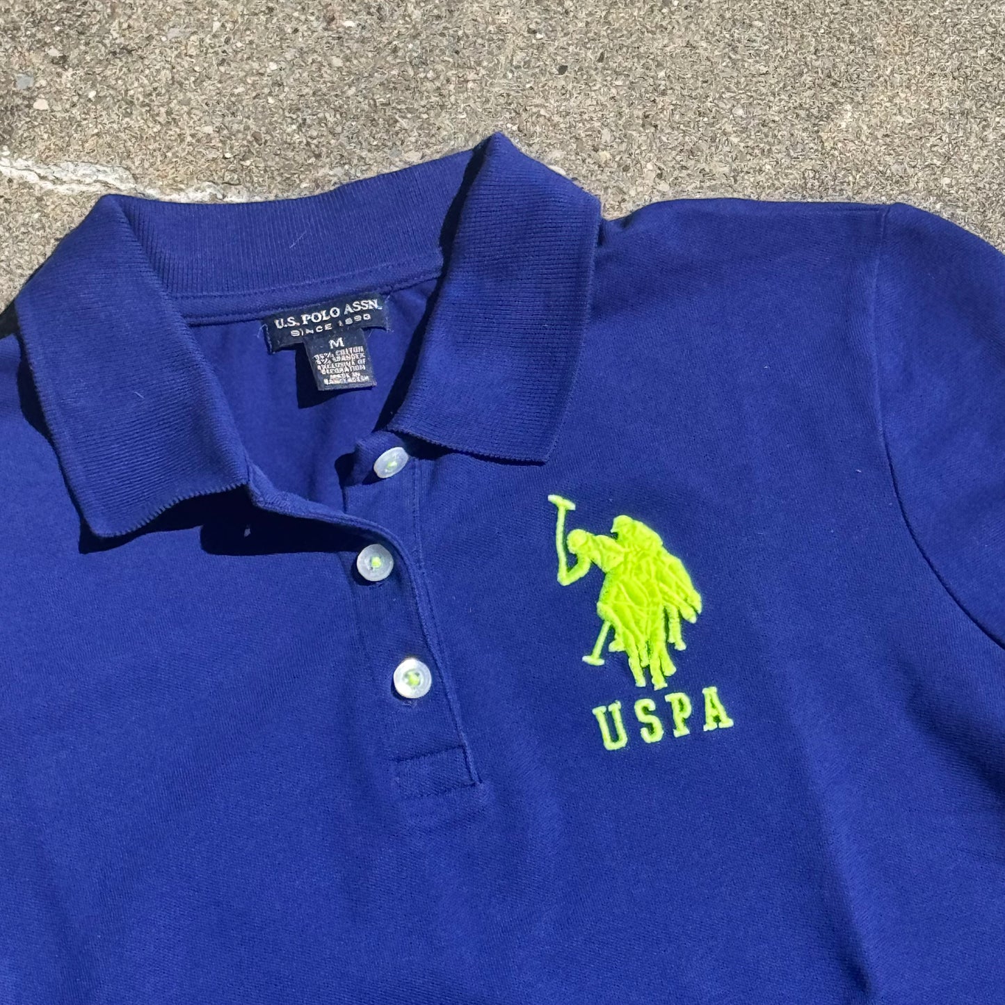 US Polo Assn vintage blue womens polo