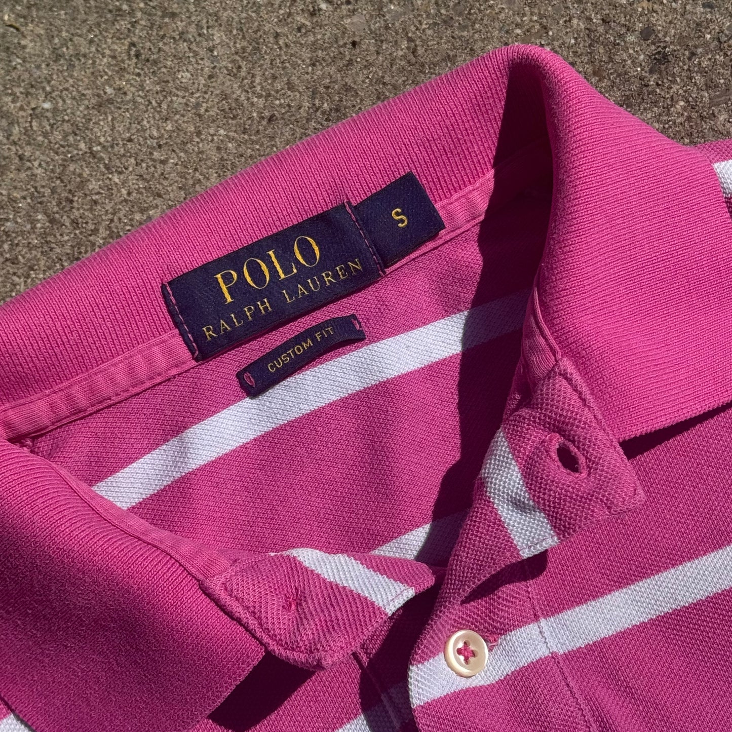 Polo Ralph Lauren pink striped polo shirt