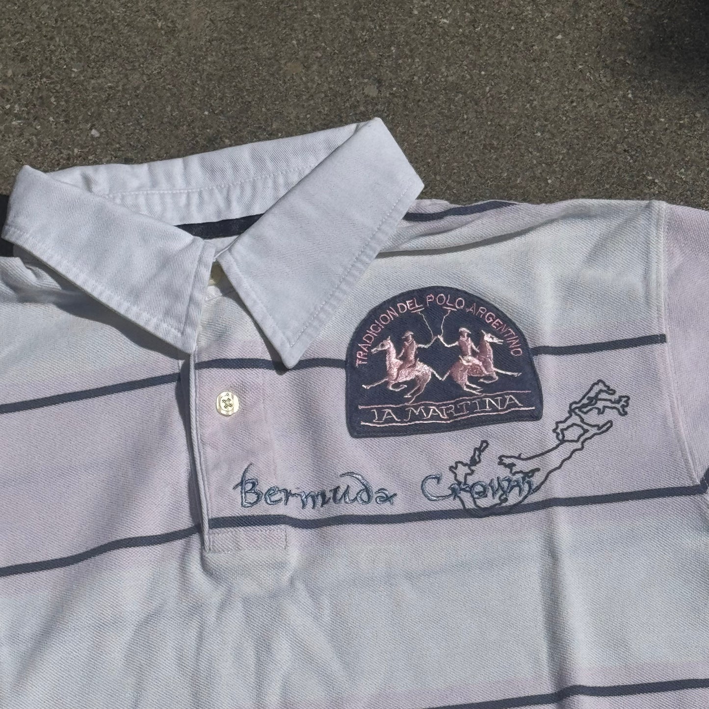 La Martina Bermuda striped vintage poloshirt