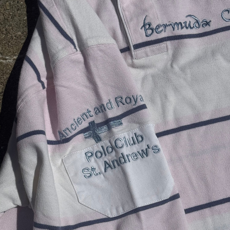Detailansicht: Sourced limited accessories and clothes La Martina Bermuda striped vintage poloshirt – Logo, Nähte oder Material