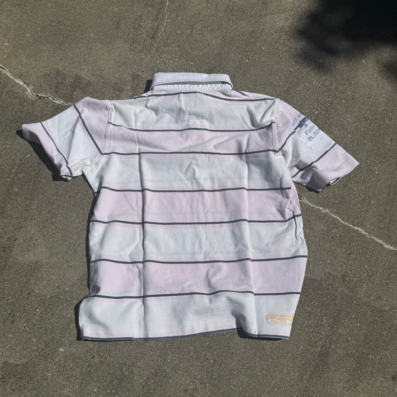 Detailansicht: Sourced limited accessories and clothes La Martina Bermuda striped vintage poloshirt – Logo, Nähte oder Material