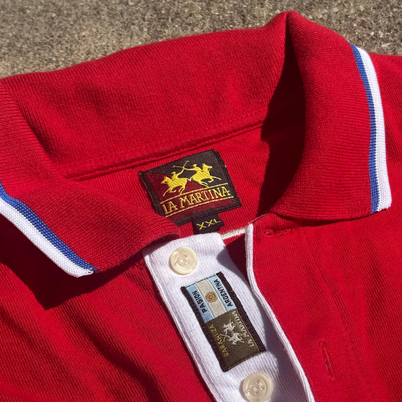 Detailansicht: Sourced limited accessories and clothes La Martina Swiss Polo Gstaad vintage longsleeve – Logo, Nähte oder Material
