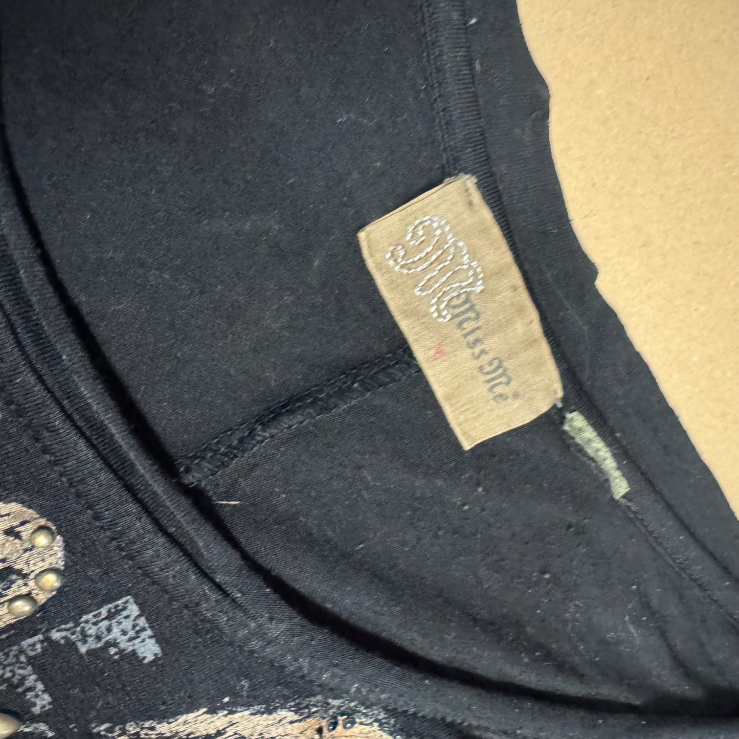 Vintage Miss Me black rhinestones top