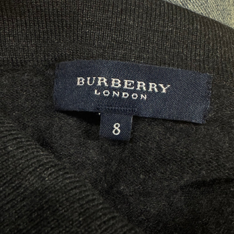 Detailansicht: Sourced limited accessories and clothes Burberry London black on black wool longsleeve – Logo, Nähte oder Material